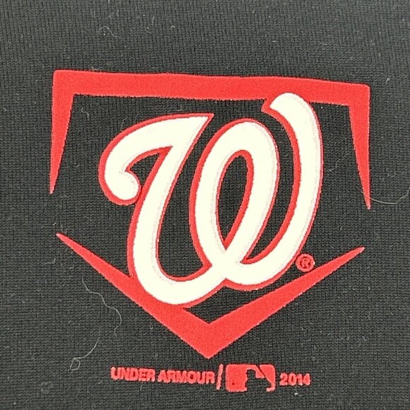 Washington Nationals Shirt Women's XL Black Under Armour 1/2 Zip Pullover MLB - Picture 2 of 9